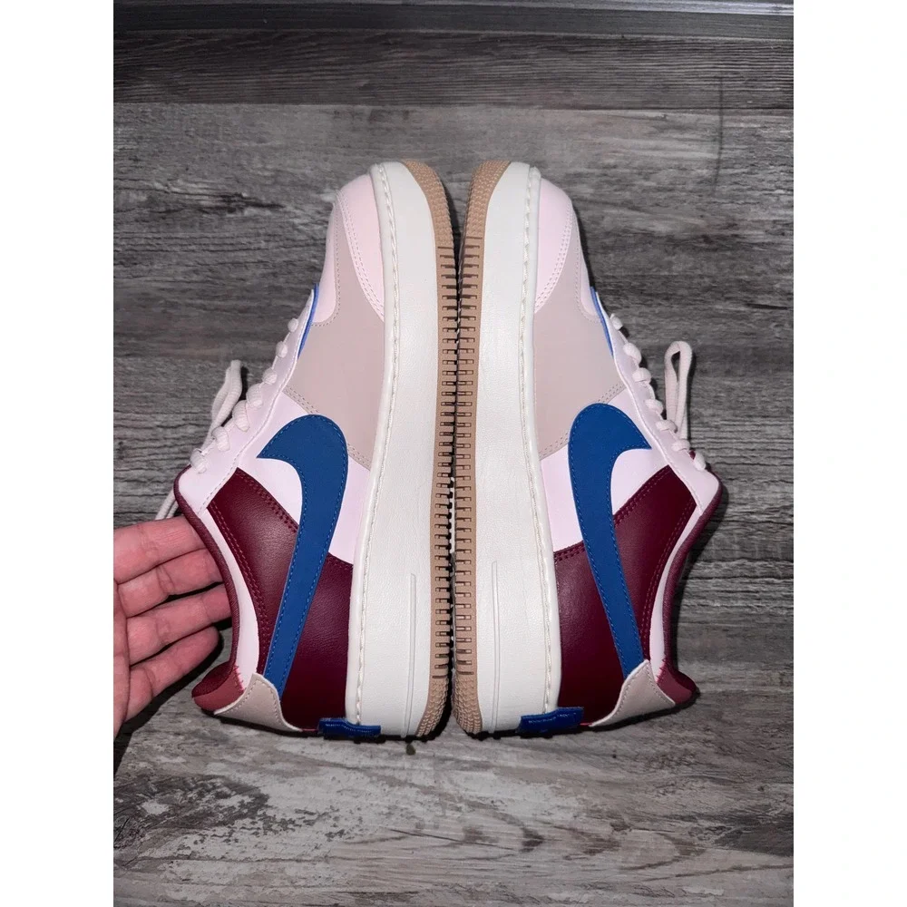 Nike Air Force 1 Shadow Pink Red Blue Womens Sneakers CU8591-600